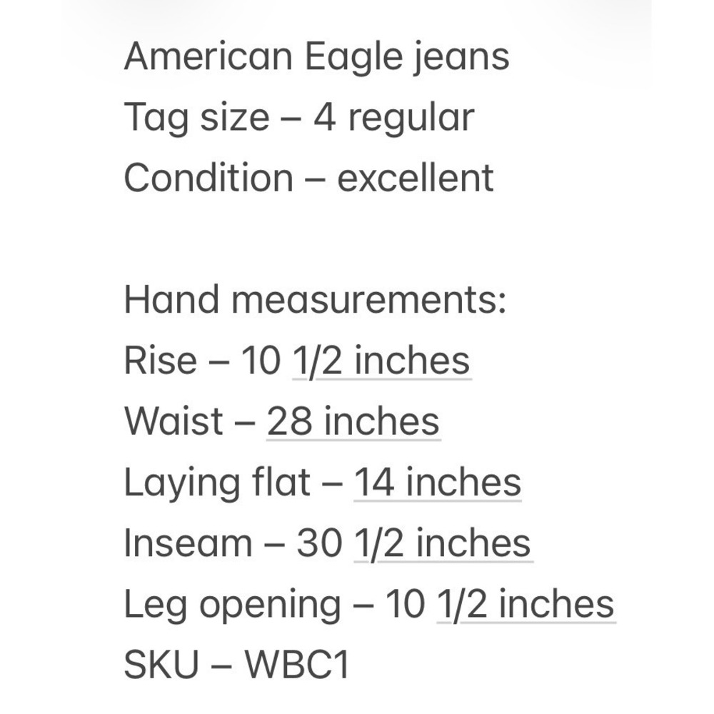 American Eagle Womens Super Hi-Rise Flare Stretch Blue Jeans 4 Meas: 28x30.5